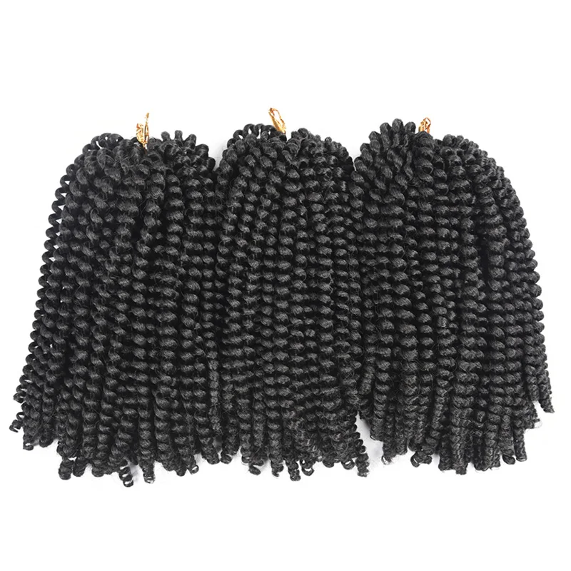 8 дюймов вязанные крючком косички Омбре весна крученые волосы канекалон