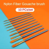 multi function gouache different shape round pointed nylon hair watercolor line drawing pen 10pcsset oil painting art brush