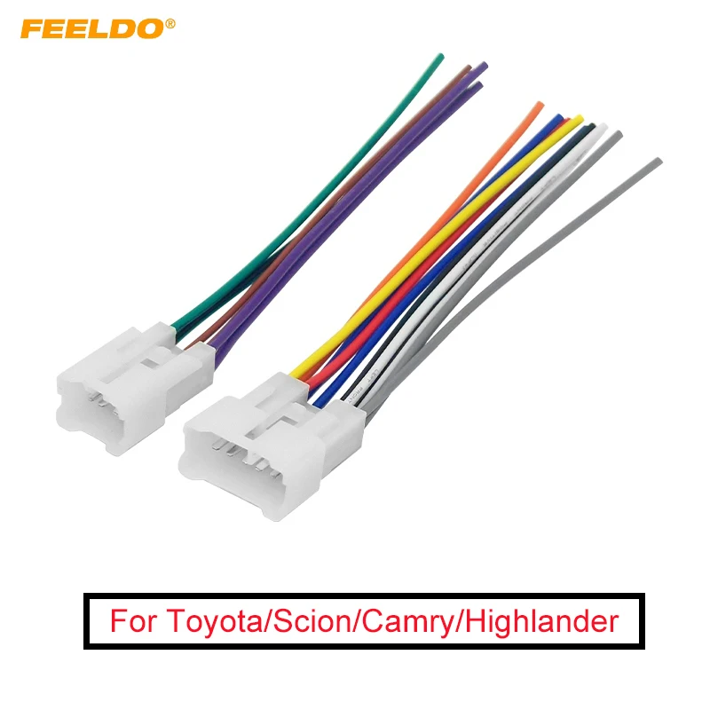 FEELDO 1Pair Car OEM Audio Stereo Wiring Harness Adapter For Toyota/Scion Install Aftermarket CD/DVD Stereo #FD1794