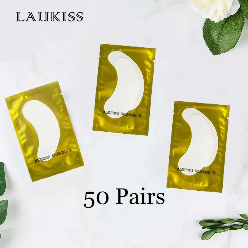 50pairs Golden Пластыри для наращивания ресниц кругов под глазами колодки наращивание ресниц Пластыри для ресниц 25/50/100 пар, инструменты для наращивания - Цвет: 50pairs Golden