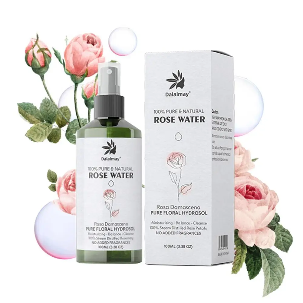 

Organic Rose Water Spray 100 Pure And Natural Rose Floral Water Toner Face Mist Spray To Moisturize Dry Skin & Uplift Mood