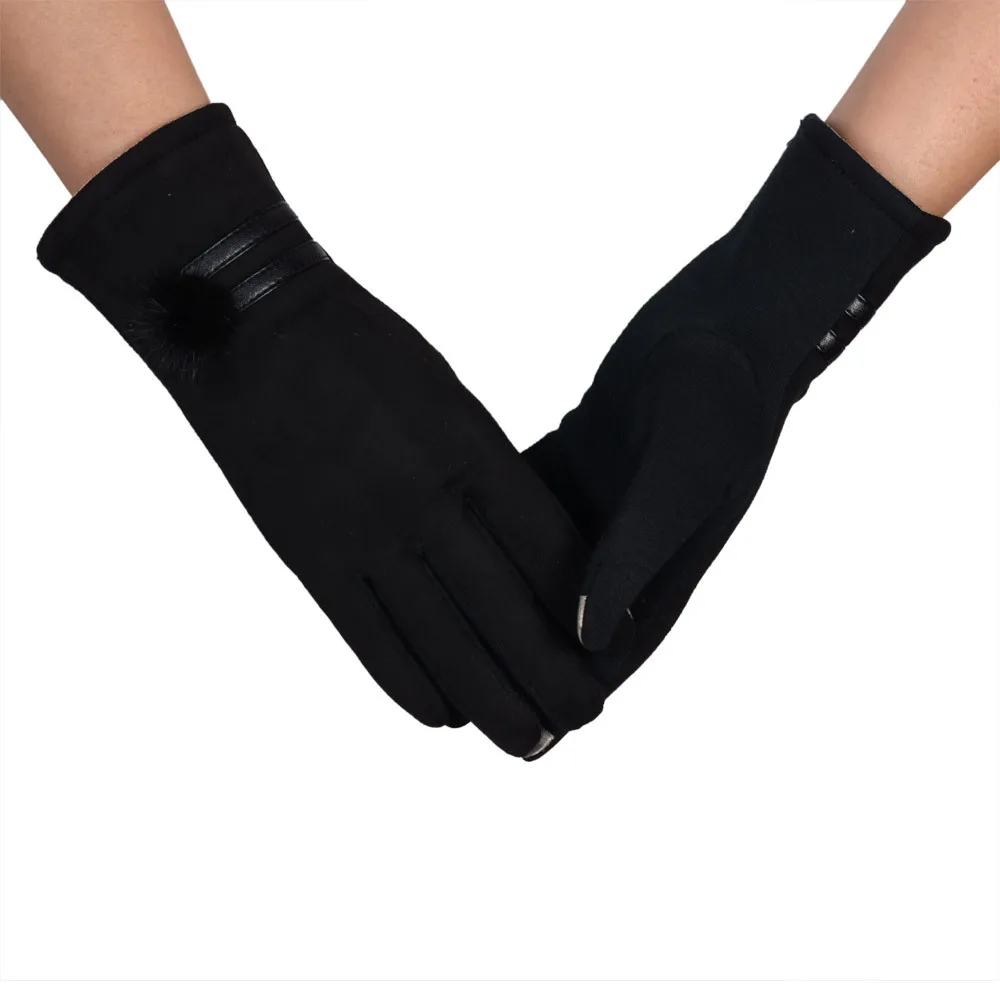 Women Cotton Winter Gloves Winter Warm Soft Wrist Gloves Solid Color Fashion Comfortable Ladies Gloves Hot Sale#Nu