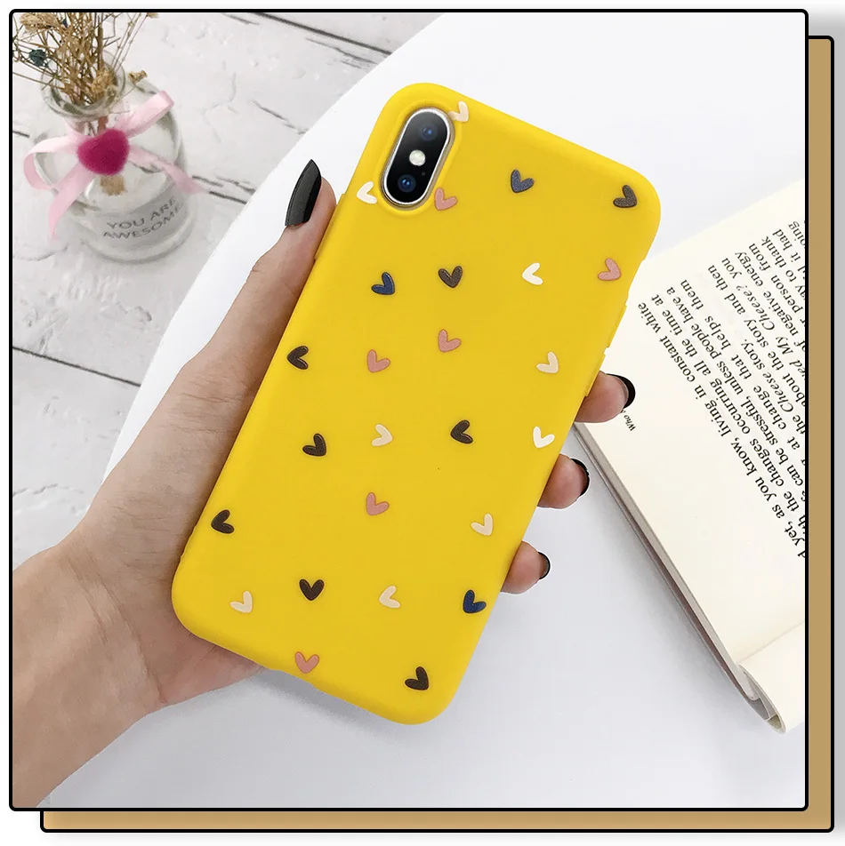 KJOEW чехол для телефона для iPhone 11 Pro Max X XS XR Xs Max 6 6s 7 8 Plus карамельный цвет Любовь Сердце Мягкий ТПУ силиконовый защитный чехол Капа