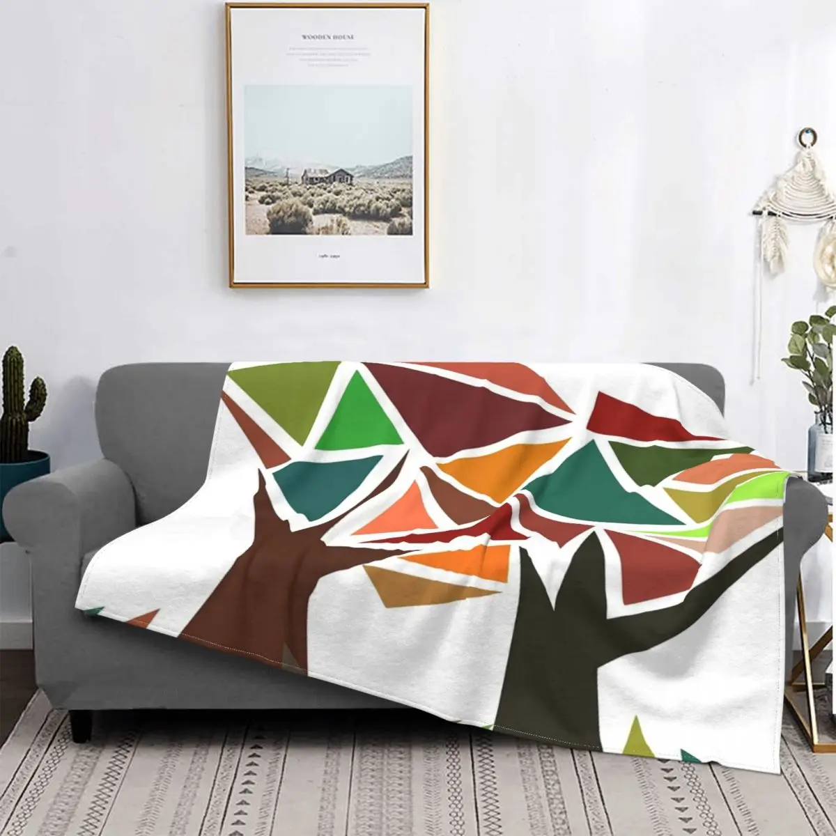 

Manta de árbol con patrón Triangular, colcha de cama a cuadros de muselina, cubierta de playa, Sudadera con capucha, colchas de