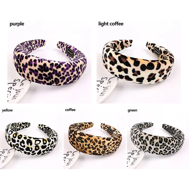 

Q Vintage Headband Fashion Thick Velvet Hairbands For Women Wide Leopard Head Band Female Bezel Hair Hoop Girls Hair Accessories