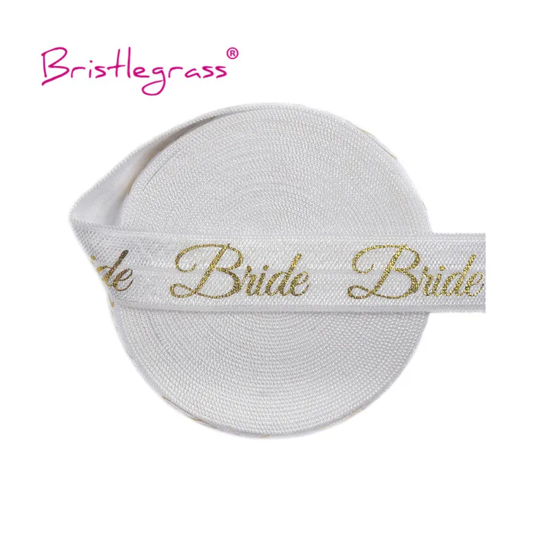 BRISTLEGRASS оптовая продажа 50 ярдов 5/8 &quot15 мм Золотая фольга для невесты с принтом