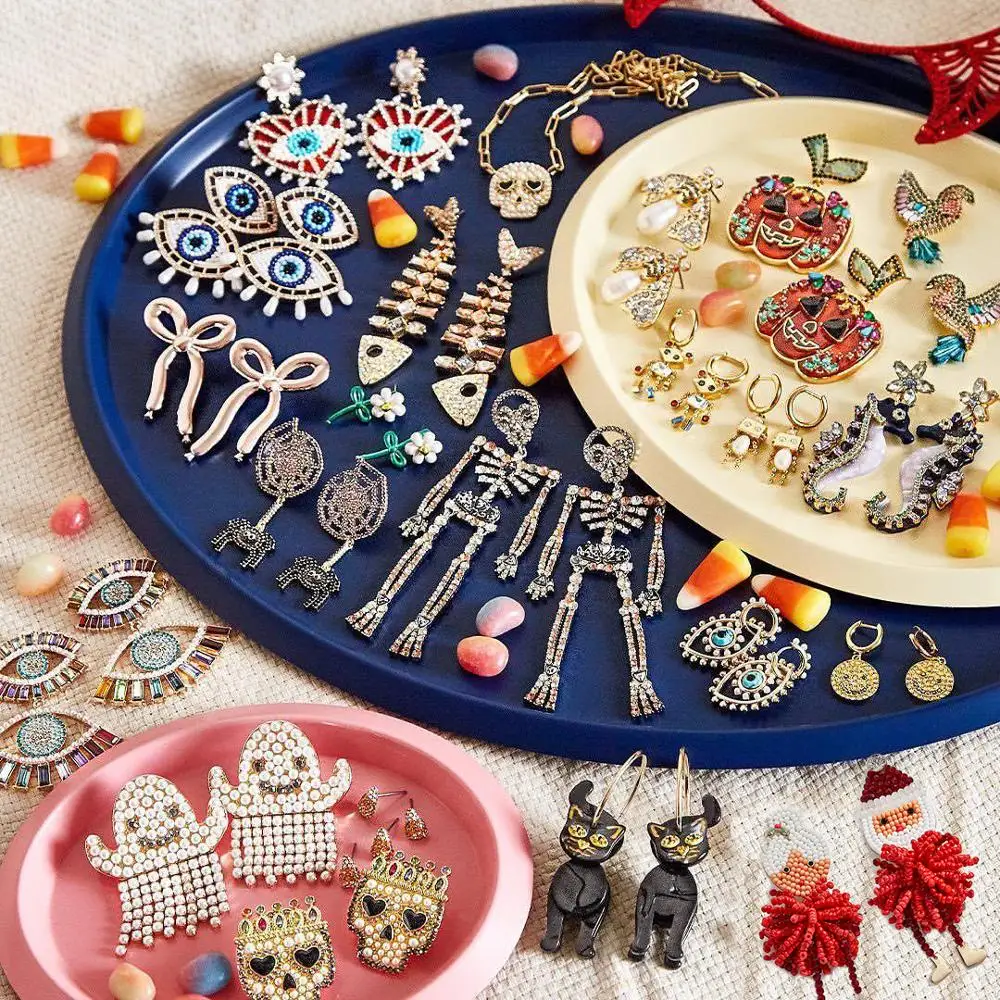 BEREAJOY Bijoux модные Висячие Серьги С Костями ювелирные изделия с черепом на Хэллоуин