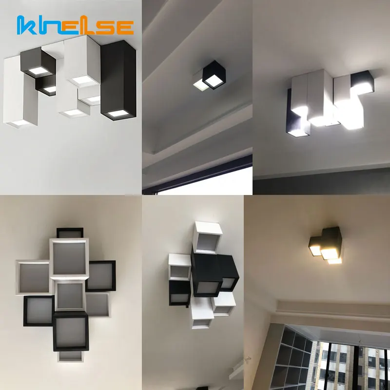 

Modern combination geometric LED ceiling Lights Indoor Bedroom Decor Home Lighting Creative Acrylic Square Ceiling Lamp Fixture