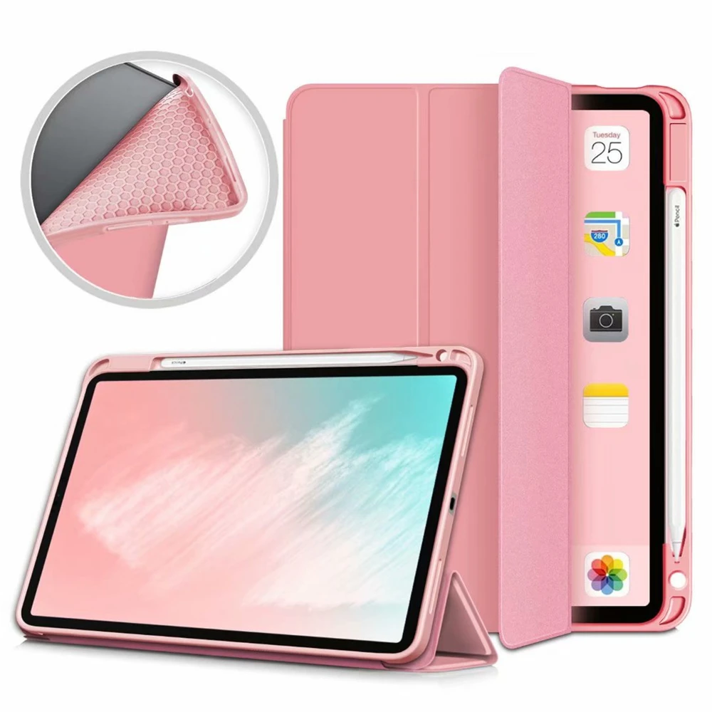 

Чехол для 2020 iPad Air 4 10,9, чехол-книжка, резиновый ультратонкий умный держатель для карандашей, мягкий чехол из ТПУ для iPad air 4 10,9 дюйма