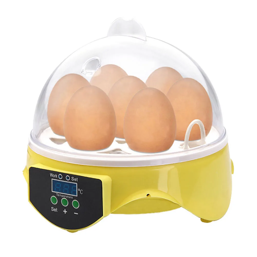 

7-Eggs Household Automatic Egg Incubator Temperature Control Hatcher for Hatching Chicken Duck Bird Quail Egg Smart Incubator