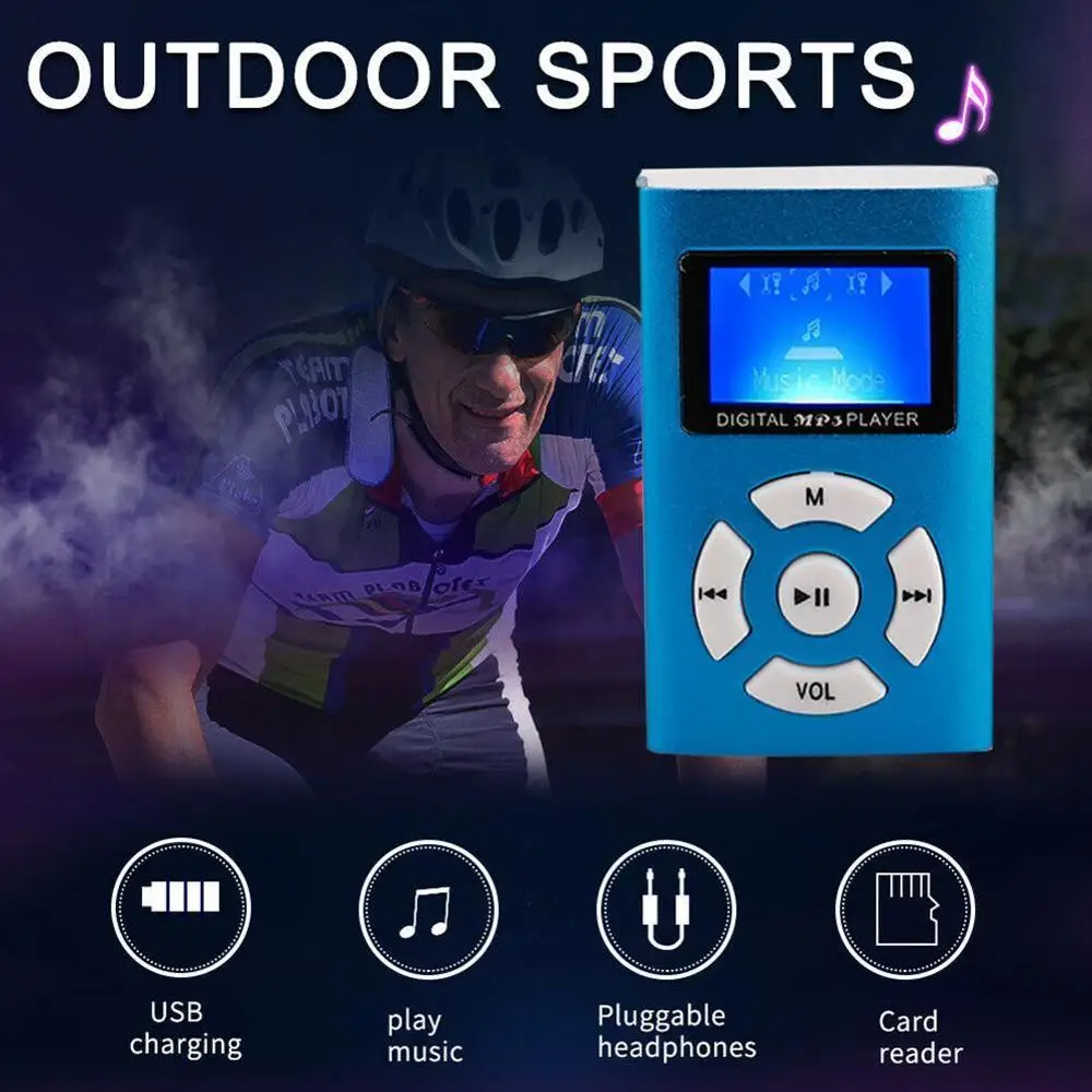 

1PCS USB Mini MP3 Music Player LCD Screen Support Sport Fashion Style New 32GB Rechargeab TF Card SD Brand Micro 2017 X8J5