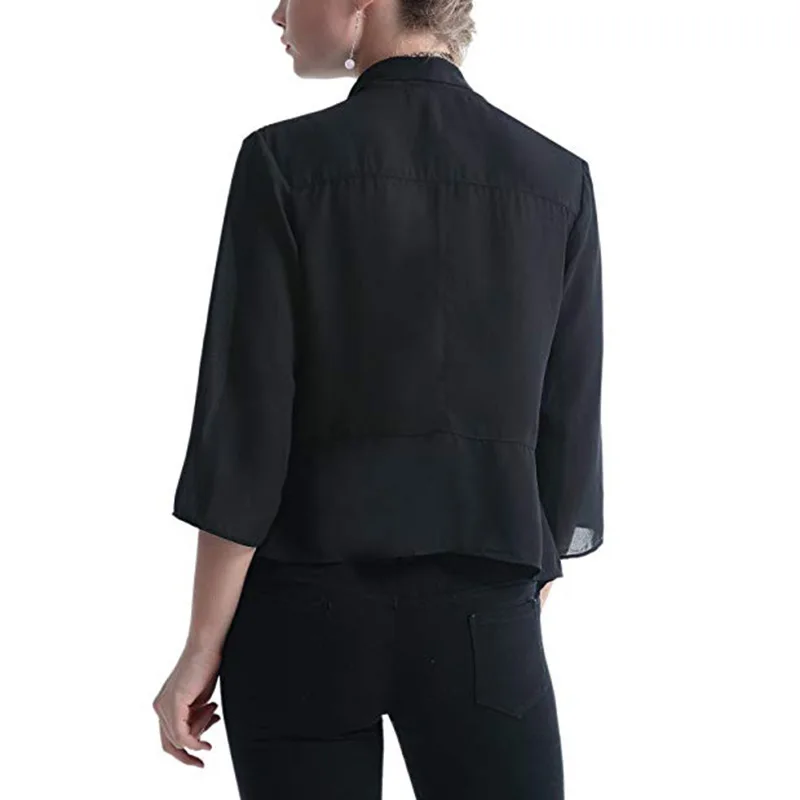 ZOGAA 2019 Брендовые женские сплошные блейзеры шифоновые тонкие короткие пальто