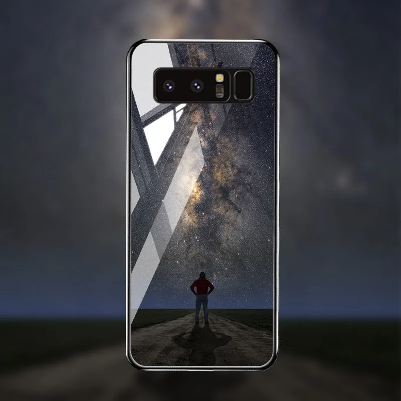 M005 Чехол из закаленного стекла для samsung Galaxy Note 8 10 чехол s Star Space samsung S10 S8 S9 Plus S10e Lite J2 Core Prime Чехлы бампер - Цвет: M005