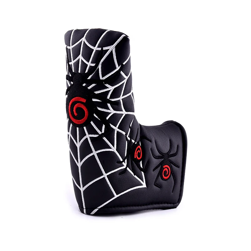 Чехол с вышивкой в виде паука из белой синтетической кожи|Головка клюшки| |