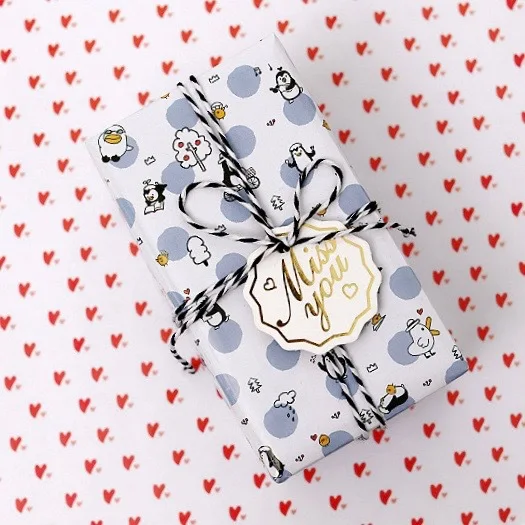 Упаковочная бумага для подарков красочная свадьбы милый жираф утка панда