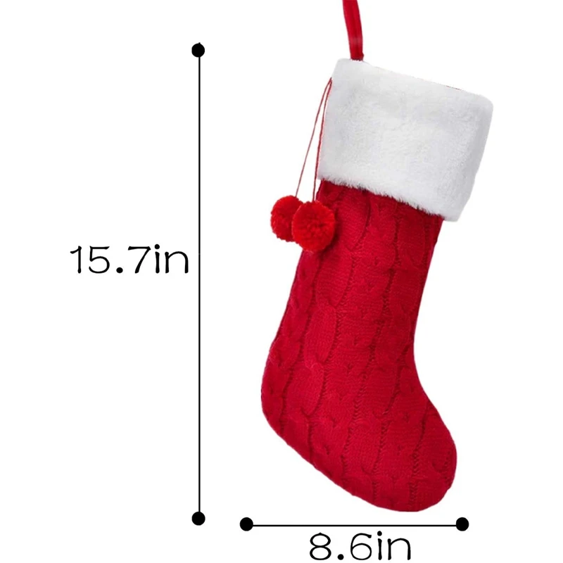 

Christmas Stockings Luxury Cable Knitted Personalized Stocking for Family Holiday Xmas Party Decoration