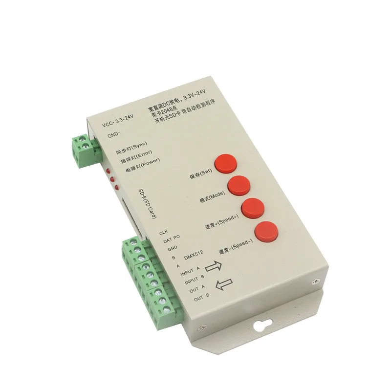 T1000S пиксели DMX 512 контроллер 256G SD карты WS2801 WS2811 WS2812B LPD6803 Светодиодные ленты DC5-24V T-1000S RGB полноцветный контроллер