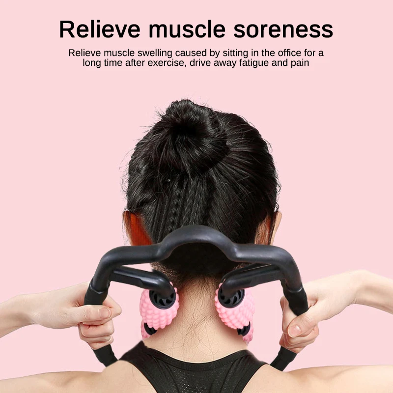 Массажер U-образный с 4 колесами роликовый массажер для мышц ног шеи рук мышечной