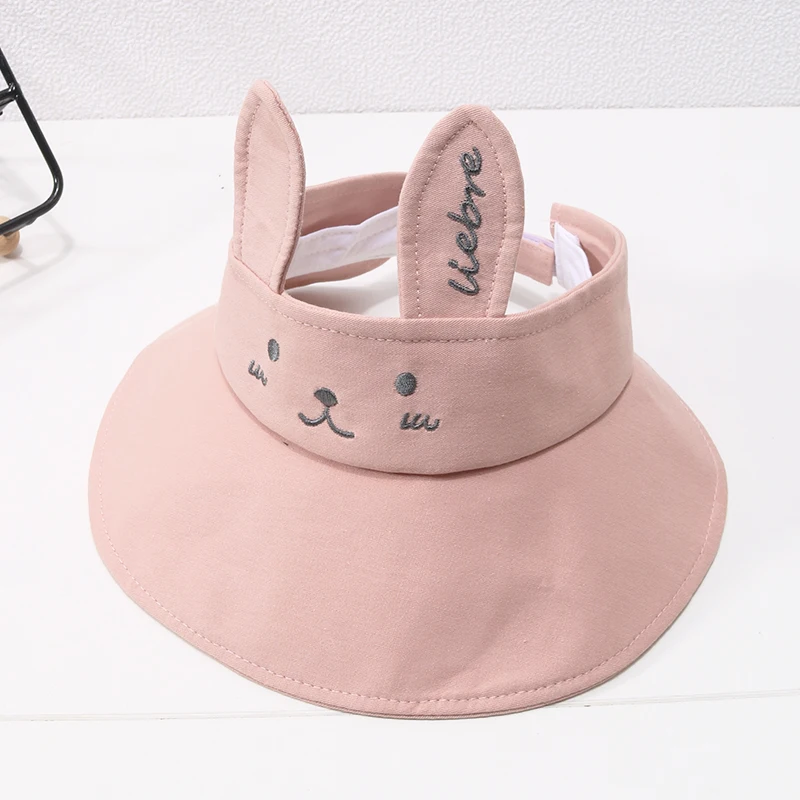 

2021 Fisherman Hat Children Cute Girl Ventilation At Yhe Top Rabbit Pattern Bucket Hat Pattern Baby Sun Hat Cotton 2-7 years old