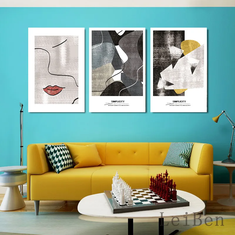 Простая Скандинавская абстрактная картина ручная роспись масляная живопись