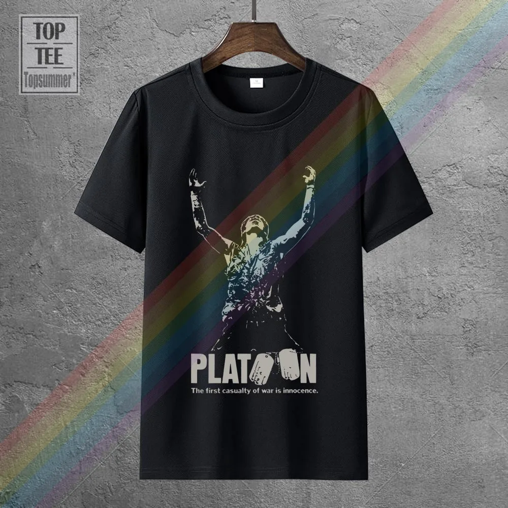

Platoon Movie Poster Men Tshirts Fashion Harajuku T Shirts Cool Logo Tee Shirt Black Of White T-Shirt Mens Fashion Clothing