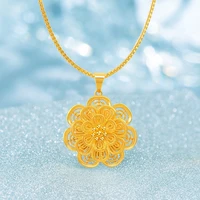 exquisite 14k gold necklace without chain only fashion flower pendant for womens wedding engagement jewelry new year gifts