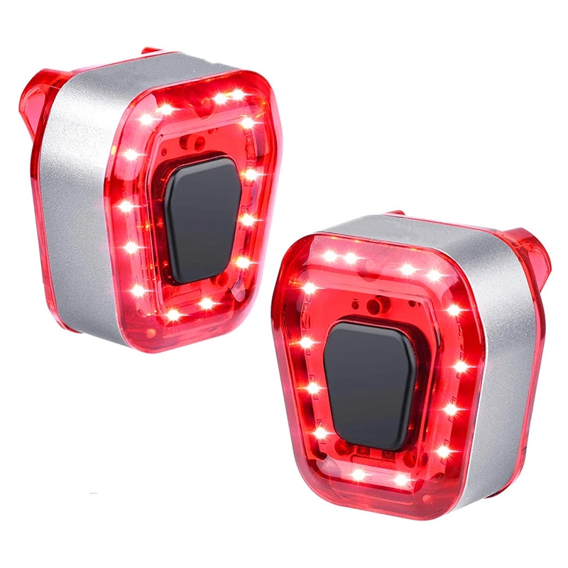 

Велосипедный задний фонарь, светодиодный водонепроницаемый велофонарь с 5 режимами светильник щения, зарядка через USB, 2 шт.