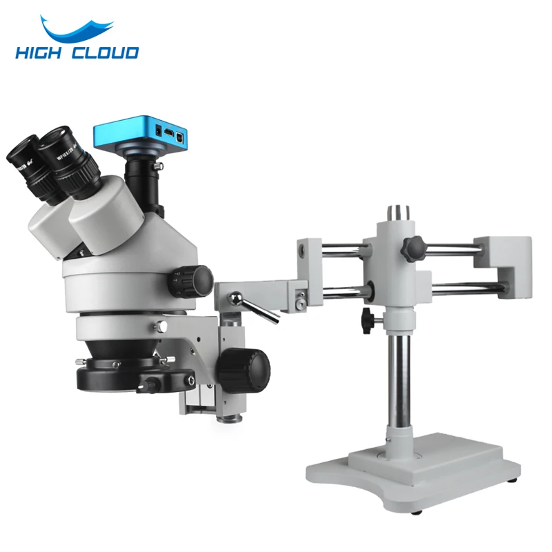 

3.5X-90X Double Boom Stand Zoom Simul Focal Trinocular Stereo Microscope+38MP 2K HDMI USB Industrial Camera For Phone PCB Repair