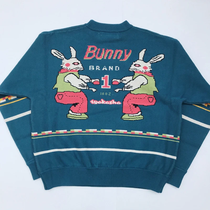 

Новинка 2021, зимний мультяшный пуловер в японском студенческом стиле, топ свободного кроя с круглым вырезом, винтажный кашемировый свитер с ...