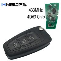 433mhz 3 buttons replacement flip folding remote control key for ford focus fiesta 2013 with 4d63 chip hu101 blade