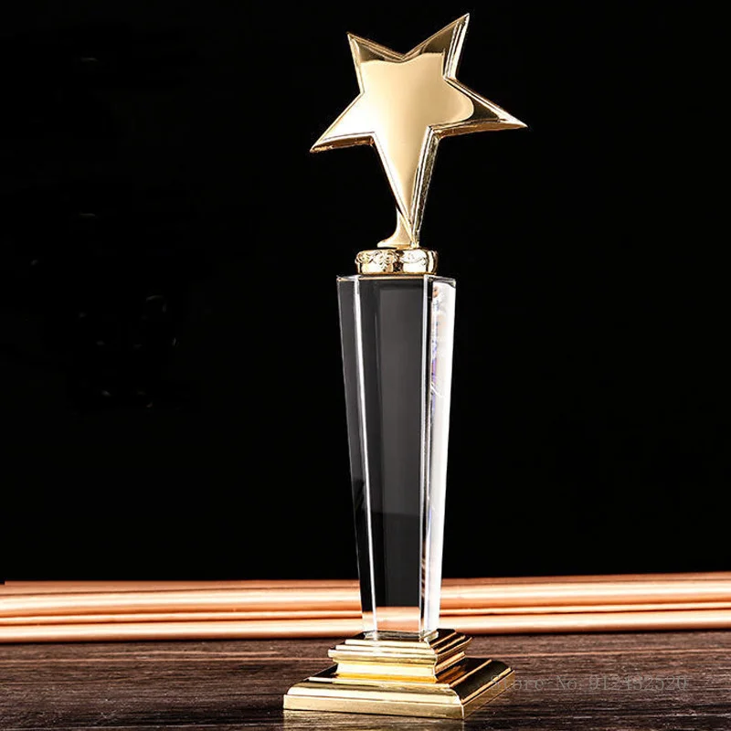 Креативный металлический хрустальный трофей со звездами награды на заказ с