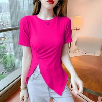 women latin dance skirt adult female performance fashion short sleeve tops stage competition ballroom dancing practice costume