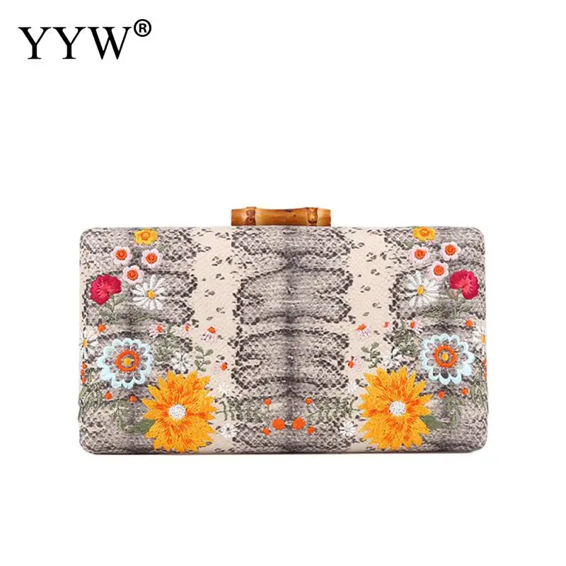 Вечерняя сумка YYW для вечеринки клатч с вышивкой женские сумки на плечо цепочкой