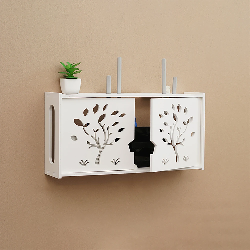 WIFI Router Wall Mounted Organizer Shelf Cable Power Plus Wire TV Set-Top Box Storage Rack for Home Office Supplies | Дом и сад