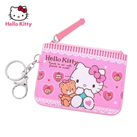 hello kitty fashion cute cartoon printed keychain coin purse simple and ultra thin portable card holder childrens coin purse