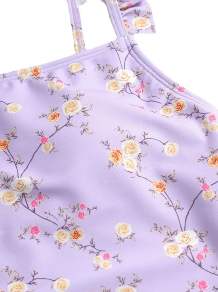 

Bikini For Women Swimsuit Ladies Suit 2021 Bathing New One Piece Sexy Leaf Spot Print Polyester Sierra Surfer Sport Swimwear