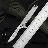 titanium alloy scalpel edc mini folding knife with 10pcs no 24 replaceable blade carving knife outdoor multifunctiona tools