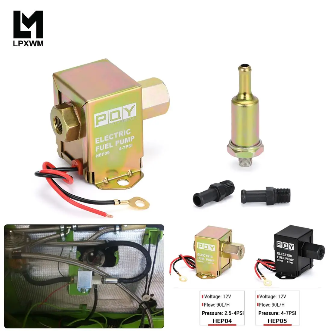 Универсальный 12 В Электронный Встроенный топливный насос 4-7 фунтов/кв. Дюйм