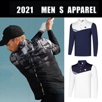 2021 autumn winter golf mens long sleeve t shirt quick drying breathable polo shirt slim fit sports casual shirt