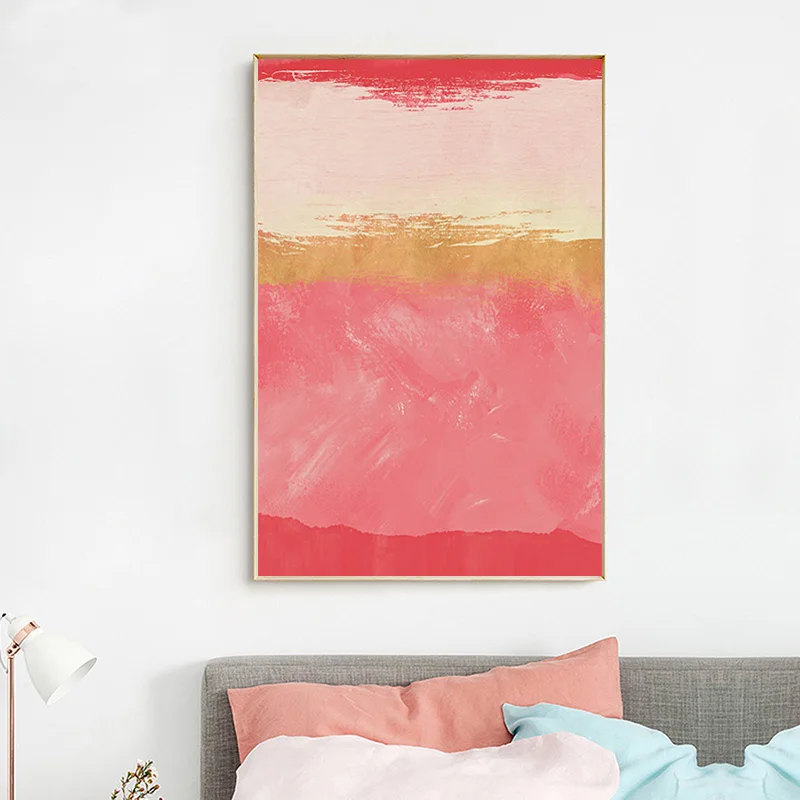 Акварельные плакаты и принты абстрактный розовый лес современная настенная