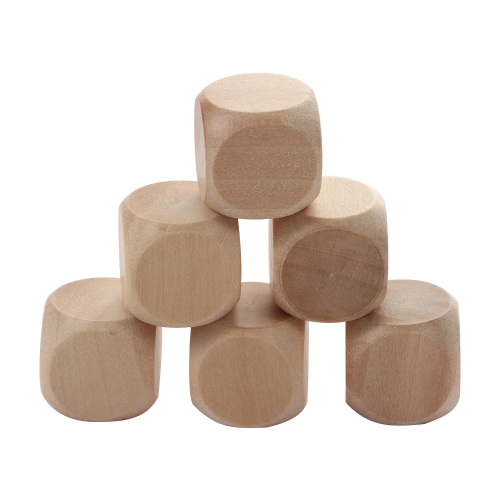 10 шт 6 двухсторонняя пустое дерево кости для вечерние Семья DIY игры печать