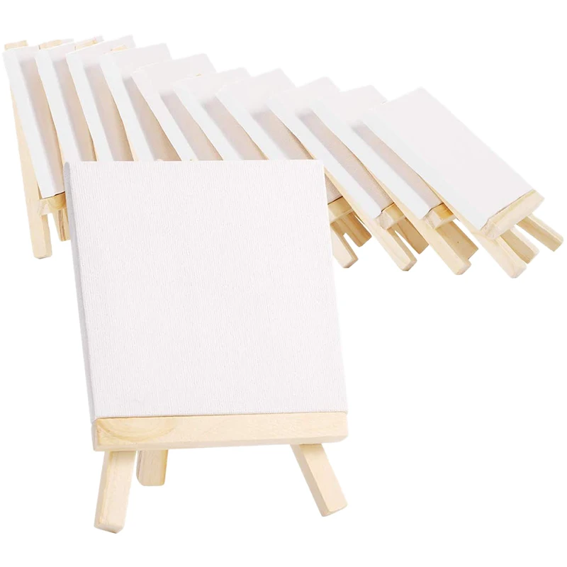 10 Pack Canvas and Easel Set Painting Craft Drawing Art Decoration Stand Kit | Канцтовары для офиса и дома