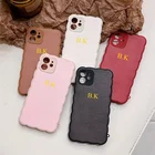 Роскошный индивидуальный мягкий кожаный чехол с надписью и именем для iPhone 13 12 Mini 11 Pro Max, ударопрочный защитный симпатичный чехол