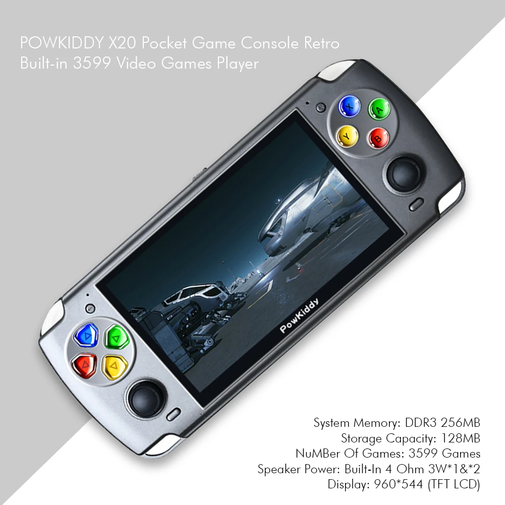 

POWKIDDY X20 Portable Pocket Game Console Built-in 3599 Video Games Linux Retro Classic Handheld Game Player
