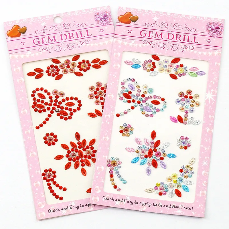 3d Красочные наклейки со стразами Стрекоза Цветок Корона узор акриловый кристалл