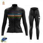 Костюм для горного велосипеда с длинным рукавом, женская зимняя одежда для велоспорта, одежда для велоспорта, теплая Женская одежда для велоспорта из флиса