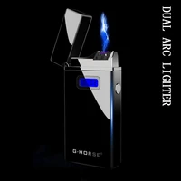 dual arc plasma eletric windproof usb disposable cigarette smoking lighter for men gadgets unusual cool technology isqueiro gift