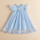 Детская одежда, платье-пачка с рукавами с оборками для девочек, летнее платье принцессы, маленькое платье для девочек на день рождения, свадьбу, платье из тюля для фотографий