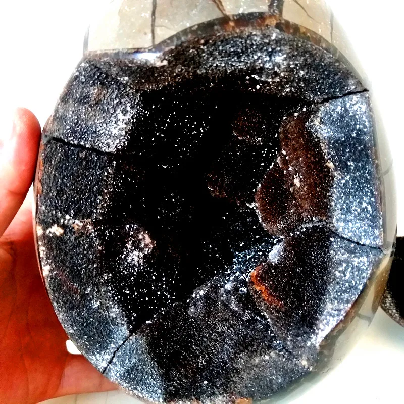 Гигантский натуральный жеод кристаллы яйцо Septarian камень Дракон яйца Идеальный