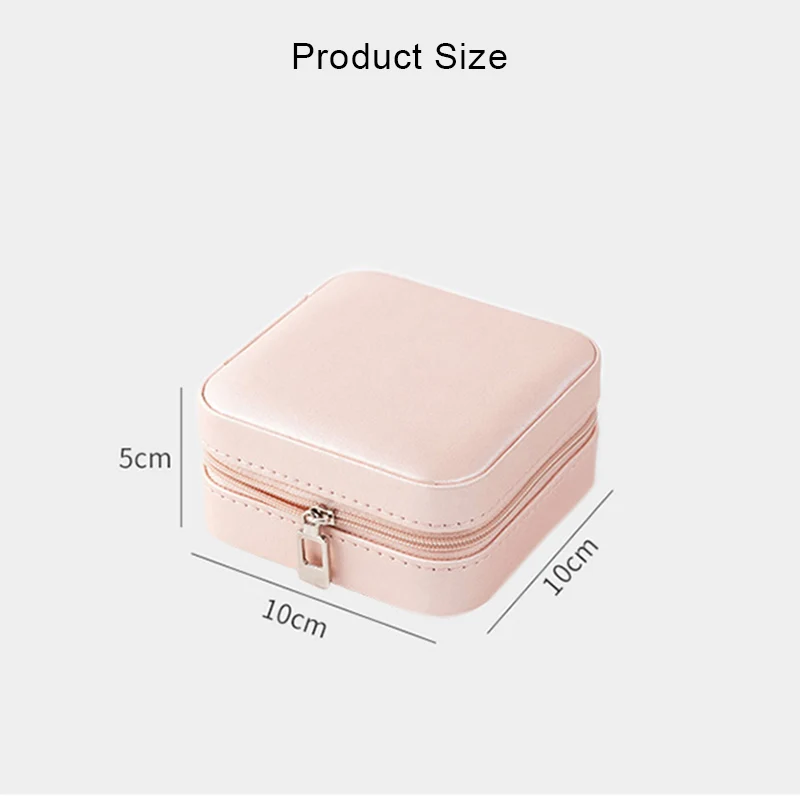 MICCK Fashion PU Leather Jewelry Storage Box Earring Ring Necklace Organizer Zipper Girl Lipstick Cosmetics Beauty Case | Дом и сад